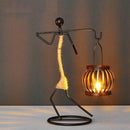 Castiçal Nordico Metal Abstrato -15*7,5*27cm - My Store