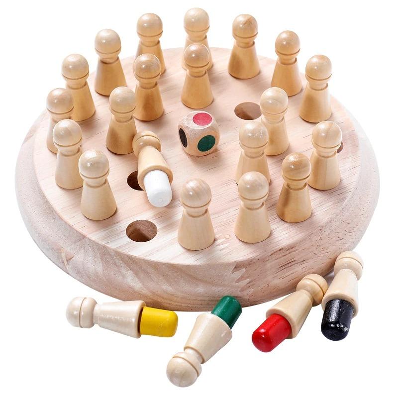 Jogo de Xadrez da Memória com Palitos de Madeira