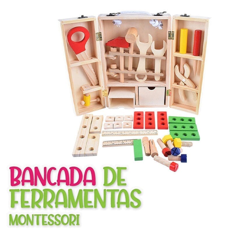 Bancada infantil de ferramentas Montessori - Minha loja