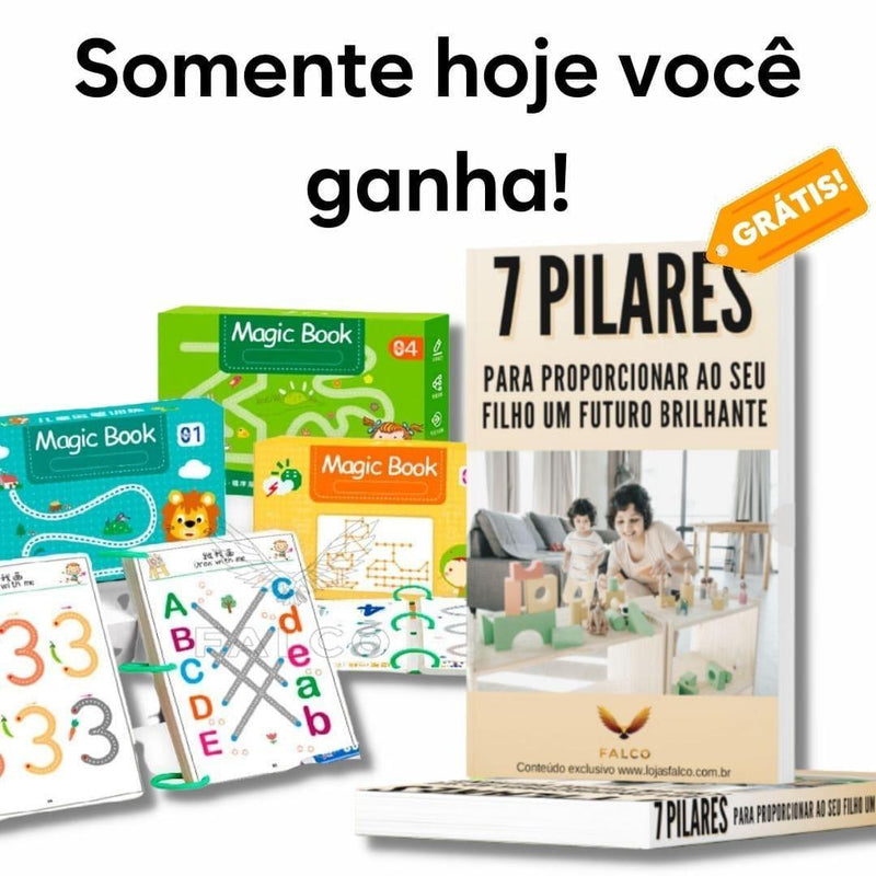 Caderno de Traço e Desenho Infantil Magic Book + Ebook Desenvolvimento Infantil (BRINDE!) - Minha loja