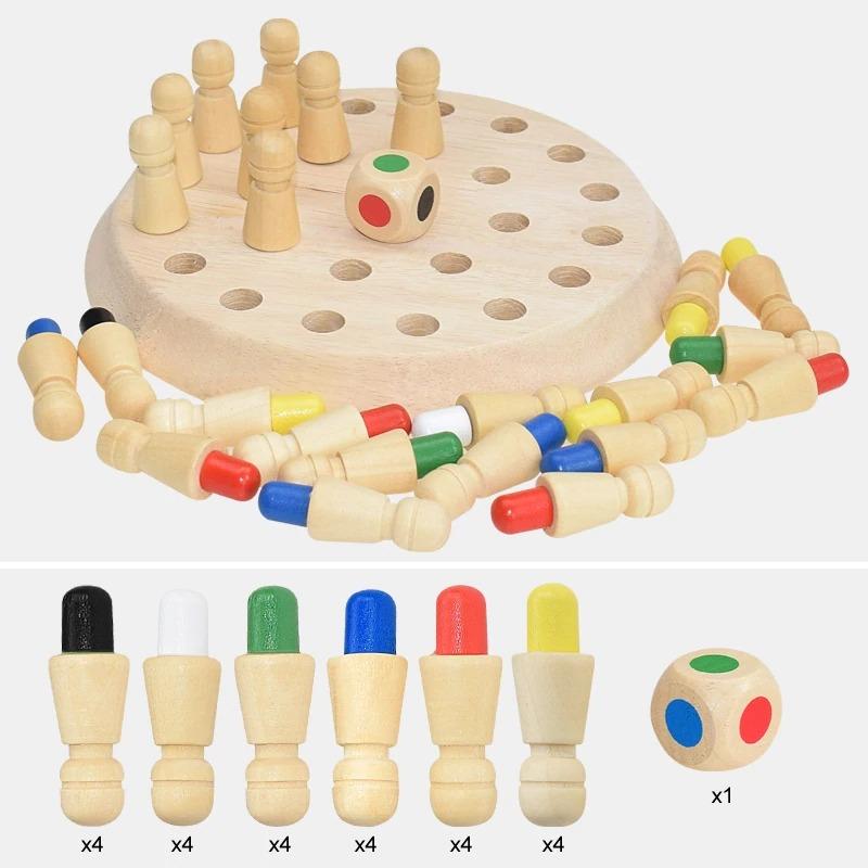 Jogo de Xadrez da Memória com Palitos de Madeira