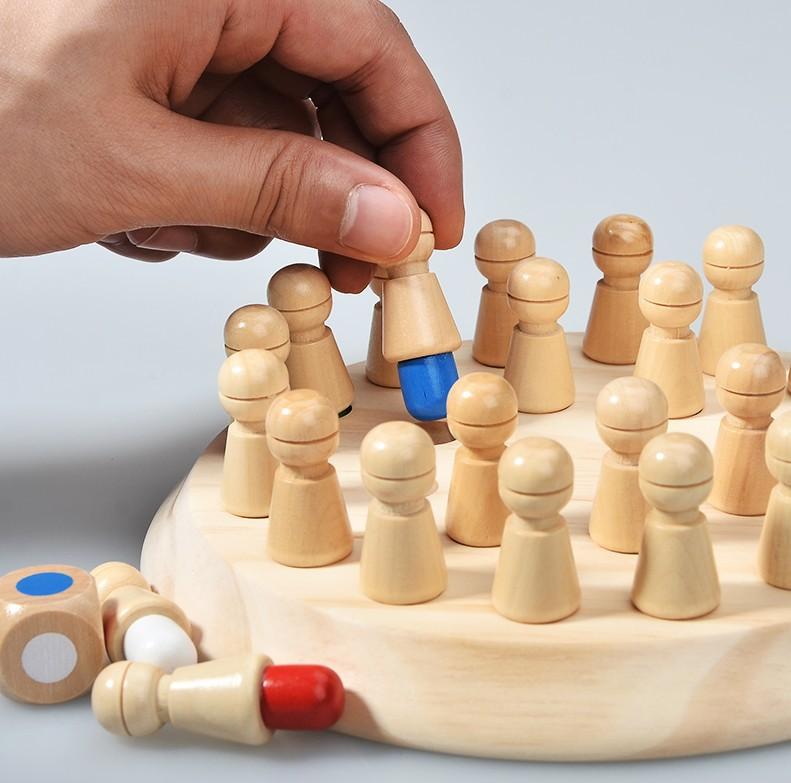 Jogo de Xadrez da Memória com Palitos de Madeira