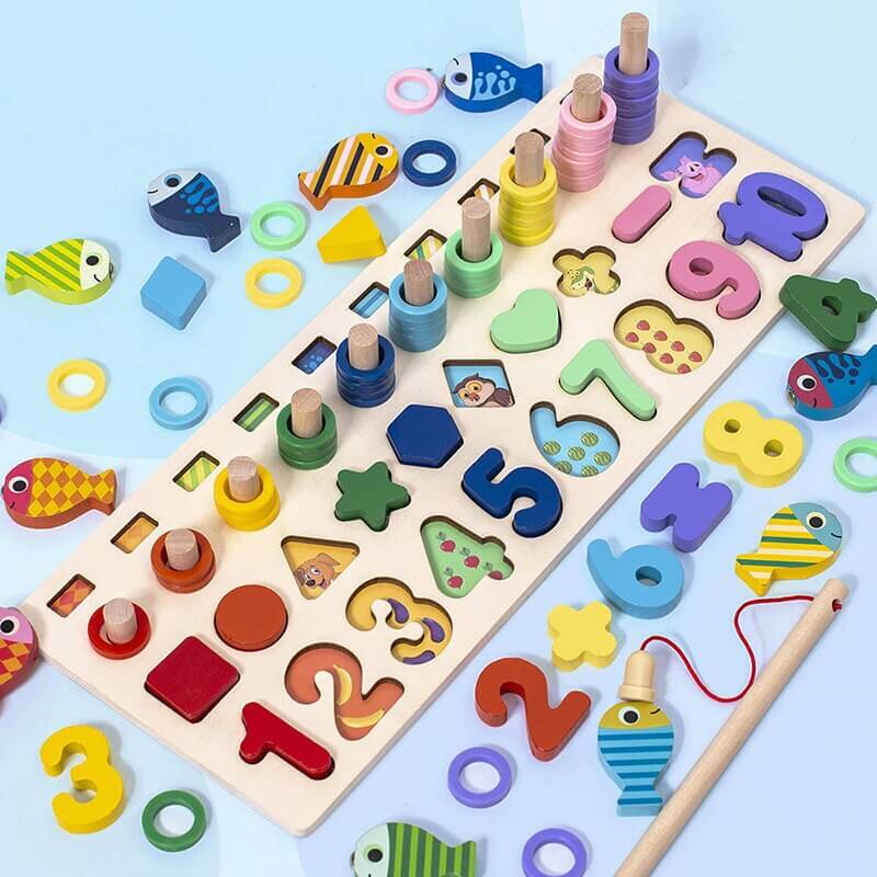 Tabuleiro de Jogo de Madeira Montessori